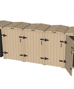 Bellus Double Wheelie Bin & 6 Recycling Box Storage